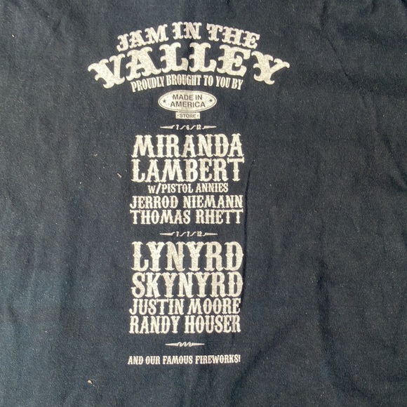 Jam in the Valley Country Concert T shirt 2012 size XL Lynyrd Skinner,etc - Picture 2 of 5
